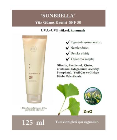 HL Cosmetics Face Sunscreen -spf-30 Moisturizing Anti-Aging Cream Ginkgo Biloba 125ml