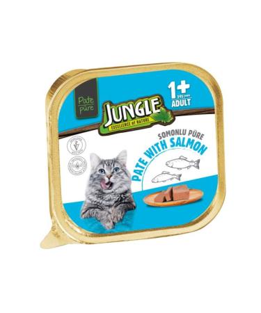 Jungle 100 GR PURE CAT FOOD ADULT WITH SALMON *32 PACKS