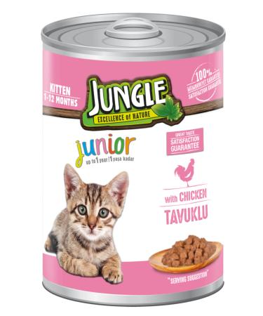 Jungle 400 GR CANNED CAT FOOD WITH KITTEN CHICKEN 12 PIECES