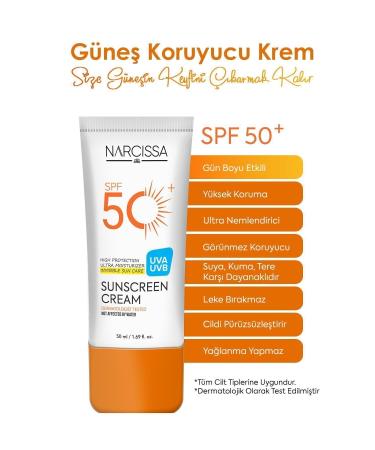 Narcissa High Protection Anti-Spot Sunscreen 50 SPF+ Waterproof UVA + UVB 50 ML