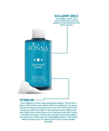 Ronna Beauty Pore Tightening Glycolic Tonic 200 Ml Bha 0.5% Ph 4.7 - Buy Online on GoSupps.com
