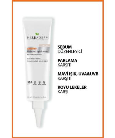 Herbaderm Anti-Acne and Anti-Oily Mattifying Sunscreen Cream Spf 50 Tinted Light Tone 40 ml - Buy Online on GoSupps.com