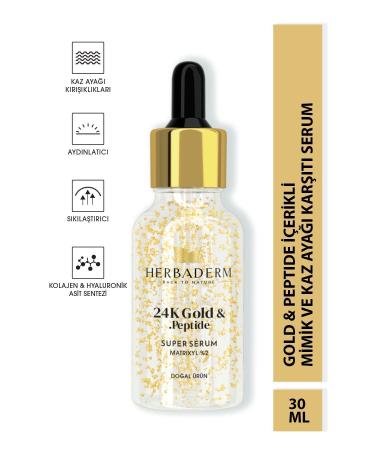 Herbaderm Gold&Peptide Super Serum Against Crow's Feet Wrinkles