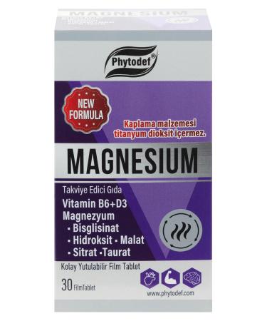 Phytodef Magnesium Vitamin B6 D3 - 175mg Magnesium / Tablet 30 Tablets X 3 Pieces (MAGNESIUM) - Buy Online on GoSupps.com