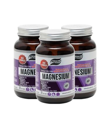 Phytodef Magnesium Vitamin B6 D3 - 175mg Magnesium / Tablet 30 Tablets X 3 Pieces (MAGNESIUM)