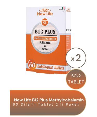 New Life B12 Plus Methylcobalamin 60 Sublingual Tablets 2 Pack