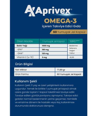 Aprivex Omega3 Triglyceride 60 Softgels - Buy Online on GoSupps.com