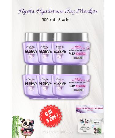 Elseve 6 BUY 5 PAY Hydra Hyaluronic 72 Hour Moisture Plumping Mask 300 ml and ROSIE