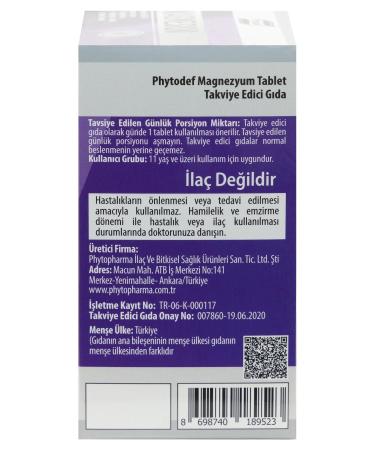 Phytodef Magnesium Vitamin B6 D3 - 175mg Magnesium / Tablet 30 Tablets X 3 Pieces (MAGNESIUM) - Buy Online on GoSupps.com