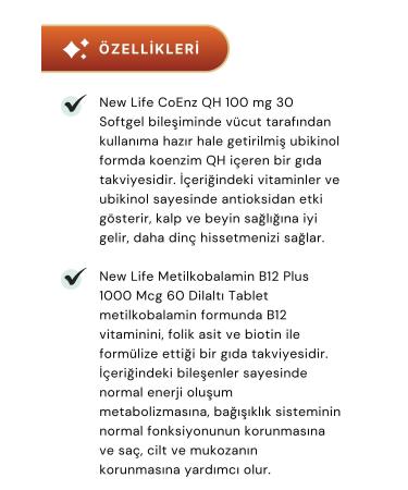 New Life B12 Plus 60 Tablets & Coenz Qh 30 Softgel - Buy Online on GoSupps.com