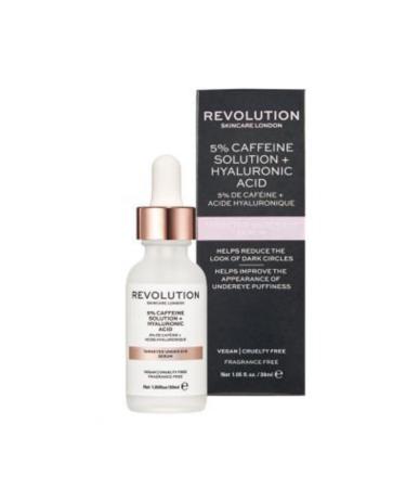 Revolution Skincare Vegan - Under Eye Serum 5% Caffeine Solution + Hyaluronic Support Serum-30 ml