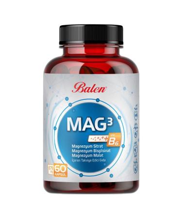 Balen Mag 3 Magnesium Citrate & Bisglycinate & Malate 679 Mg 60 Cap. X 3 Pieces - Buy Online on GoSupps.com