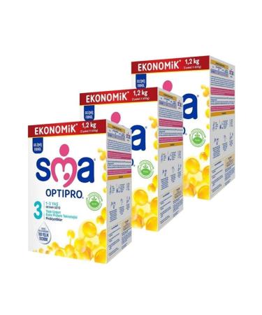 SMA Optipro 3 Probiotic Follow-On Milk 1200 gr 3 Pieces
