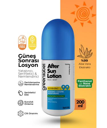 Green Label After Sun Body Lotion With Aloe Vera And Mint Extract 200 ml