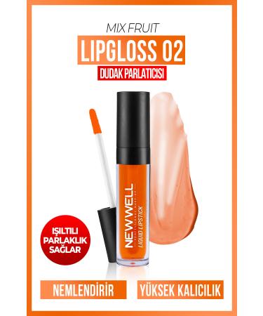 New Well Mix Fruit Lipgloss 02-Mixed Fruit Flavored Lip Gloss 8 ML