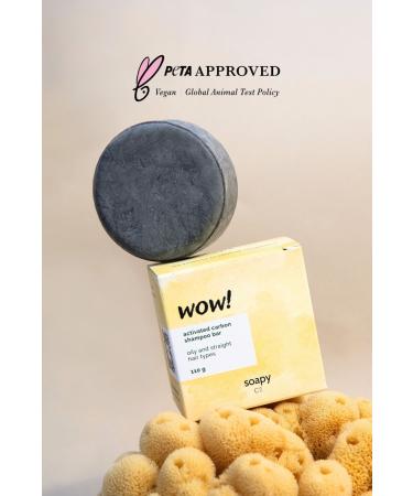 Soapy Co Wow Active Carbon Solid Shampoo - Oily Hair - 110 grams Solid Shampoo Bar