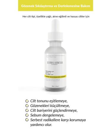 derma armour Super Niacinamid Serum Anti-Blackhead Skin Care Serum 30 ml - Buy Online on GoSupps.com