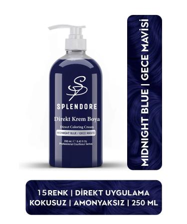 Splendore Midnight Blue Ammonia Free Color Hair Dye 250ML