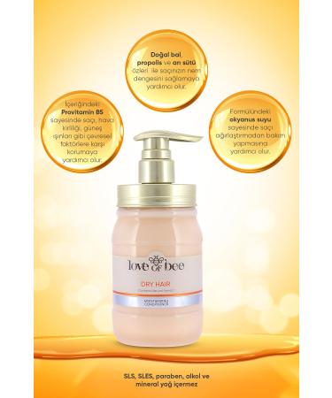 love of bee Intensive Moisturizing Premium Conditioner with Natural Honey for Dry Hair - 420 ML - Buy Online on GoSupps.com