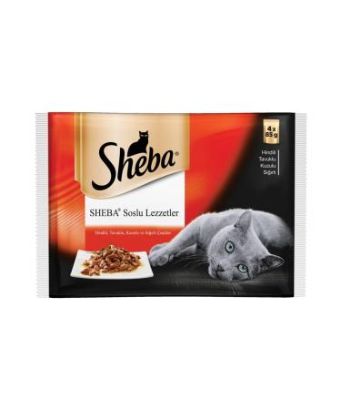 SHEBA Cat Pouch Multipack Meaty Varieties 4 X 85 gr X 4 Pieces