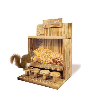 AnkaShop Squirrel Food Feeding Station Pine Tree Squirrel Food House Squirrel Picnic Table Feeder Squirrel Bar Ta
