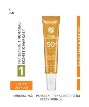 Yves Rocher Face Sun Cream - SPF 50+ - Anti-Shine / Solaire Peau Parfaite - Buy Online on GoSupps.com