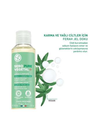 Yves Rocher Sebo Pure Vegetal-Pore Tightening Purifying Toner with Salicylic Acid & Citric Acid 150ML - Buy Online on GoSupps.com
