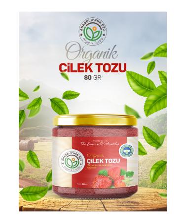 the essence of anatolia organic production ORGANIC STRAWBERRY POWDER ''80GR''