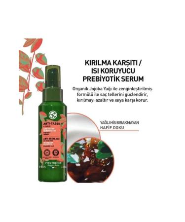 Yves Rocher Anti-Breakage Prebiotic Serum - Damaged Hair / Heat protector Organic Jojoba Oil 100 ml - Buy Online on GoSupps.com