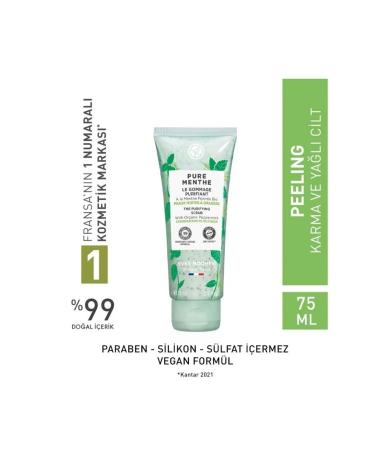 Yves Rocher Pore Tightening and Purifying Prebiotic Facial Peeling for Combination and Oily Skin Pure Menthe 75 ml