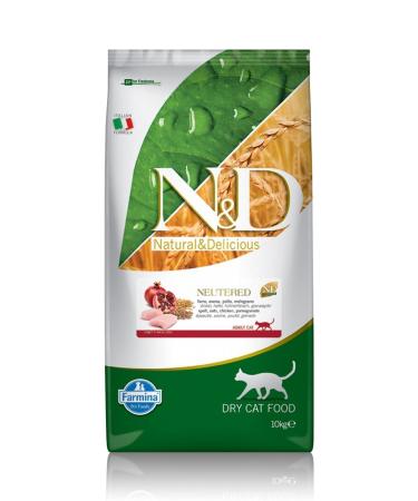 N & D Chicken and Pomegranate Low Grain Sterilized Cat Food 10 kg