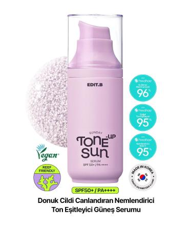 EDITB Moisturizing Brightening Effect Ed t.b Tone-up Sun Serum Spf50 which can also be used as a make-up base