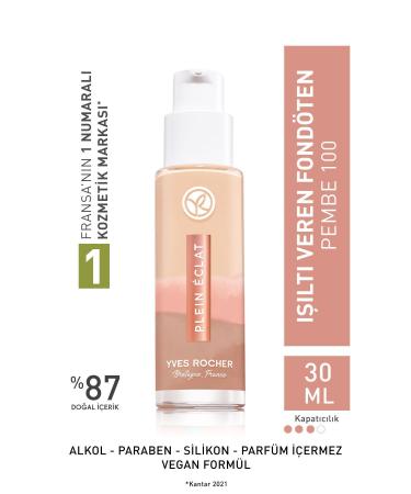 Yves Rocher Detox Effect Luminous Foundation - Pink 100 - 30 Ml - 61871