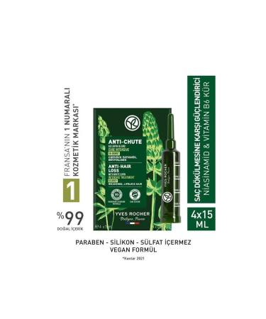 Yves Rocher Niacinamide Vitamin B6 Cure Anti-Hair Loss Anti-Chute 60 ml - Buy Online on GoSupps.com