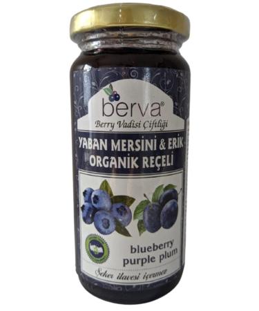 BERVA Blueberry & Plum Organic Jam 260 Gr