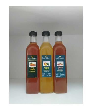 Kadimdeva Hawthorn Vinegar (500 ml) & Pineapple Vinegar (500 ml) & Pineapple Vinegar Natural Fermentation Hand Made Method