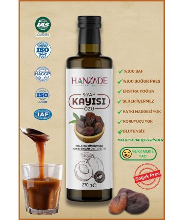 Hanzade Herbal Black Apricot Extract 270 Gr Sugar and Glucose Free