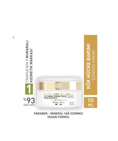 Yves Rocher Day Cream - Regenerating Anti-Aging Herbal Stem Cell Care / Anti-Age Global 50 ML