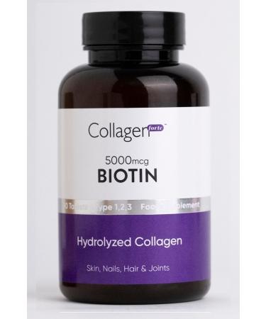 Collagen Forte Platinum Biotin 5000mcg & Collagen 1500mg X 90 Tablets Hair Vitamin Strengthening Food Supplement