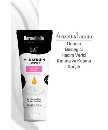 DERMOBELLA Milk Keratin Complex Styling Conditioner 200 ml (Curl Definer) - Buy Online on GoSupps.com