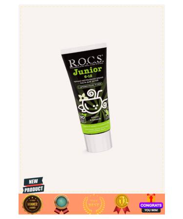 OMZ Rocsjunior Coconut and Vanilla Flavored Fluoride-Free Toothpaste 60ml 5 Liters Girls Boys