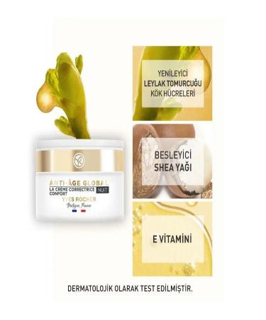 Yves Rocher Night Cream-Regenerating Anti-Aging Herbal Stem Cell Care Anti-Age Shea Butter & Vitamin E 50ml - Buy Online on GoSupps.com