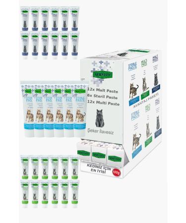 Sernely Cat Vitamin Advantage Package (Multi Paste 12x100gr Malt Paste 12x100gr Sterile Paste 6x100gr)-127