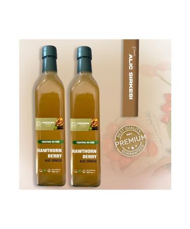 Proori Organic Aged Hawthorn Vinegar 500 ml Drinkable Natural Fermentation 2-Pack Detox Pack (1000 ML)