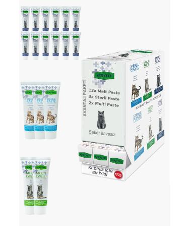 Sernely Cat Vitamin Advantage Package (Malt Paste 12x100gr Sterile Paste 3x100gr Multi Paste 2x100gr)-312
