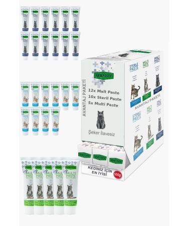Sernely Cat Vitamin Advantage Package (Malt Paste 12x100gr Sterile Paste 10x100gr Multi Paste 5x100gr)-160