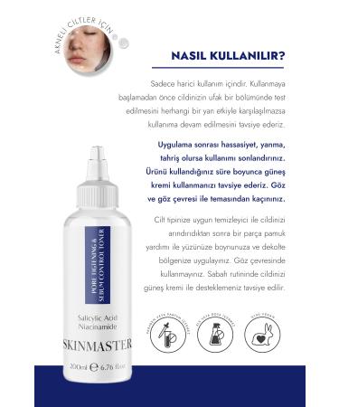 SkinMaster Pore Tightener Anti-Acne and Blackhead Sebum Balancing Tonic (Bha 2% + Niacinamide) - Buy Online on GoSupps.com
