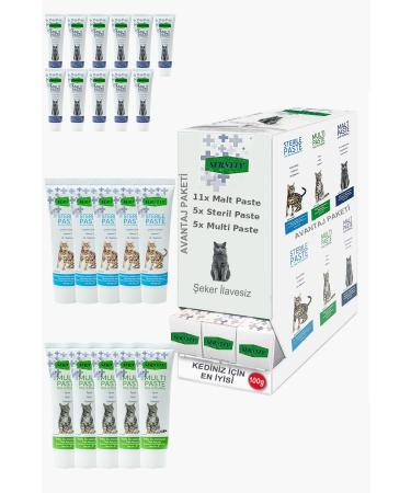 Sernely Cat Vitamin Advantage Package (Malt Paste 11x100gr Sterile Paste 5x100gr Multi Paste 5x100gr)-512