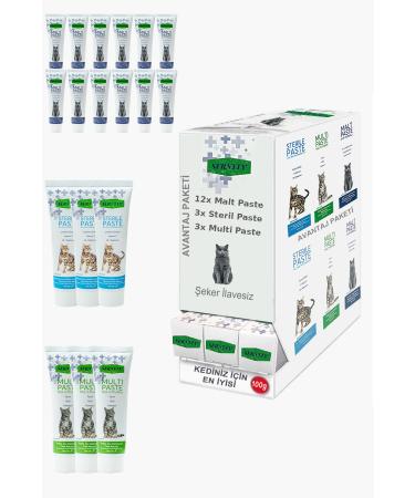 Sernely Cat Vitamin Advantage Package (Malt Paste 12x100gr Sterile Paste 3x100gr Multi Paste 3x100gr)-253