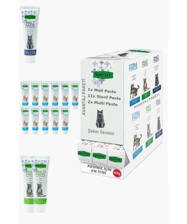 Sernely Cat Malt Advantageous Package (Sterile Paste 11x100gr Multi Paste 2x100gr Malt Paste 1x100gr)-670
